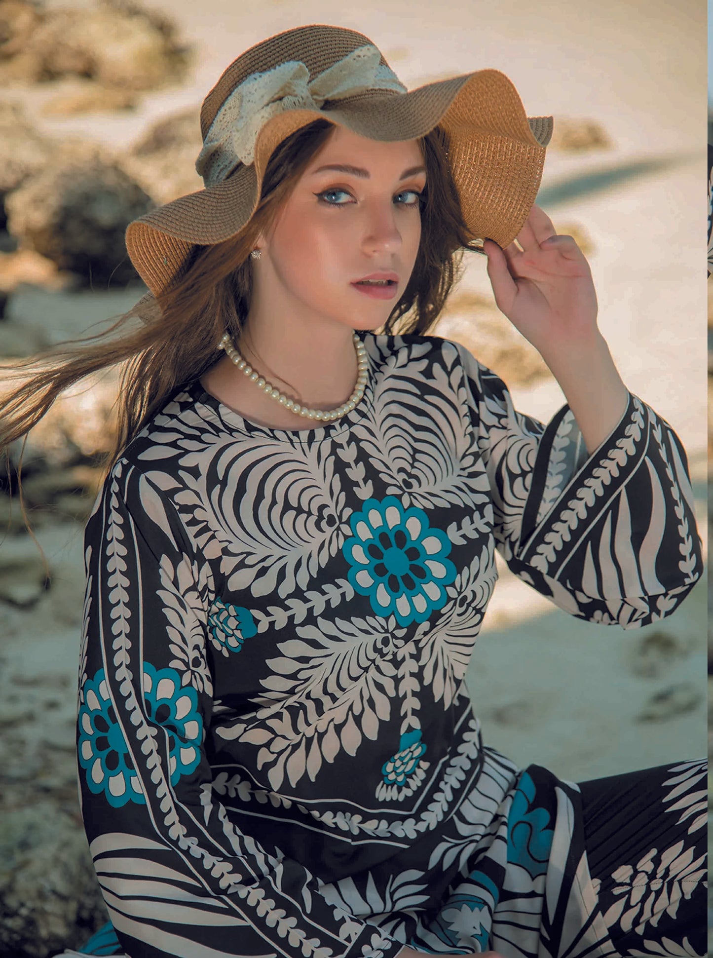 Trending Co-Ord Set Digital Printed Poly Lawn- Z815