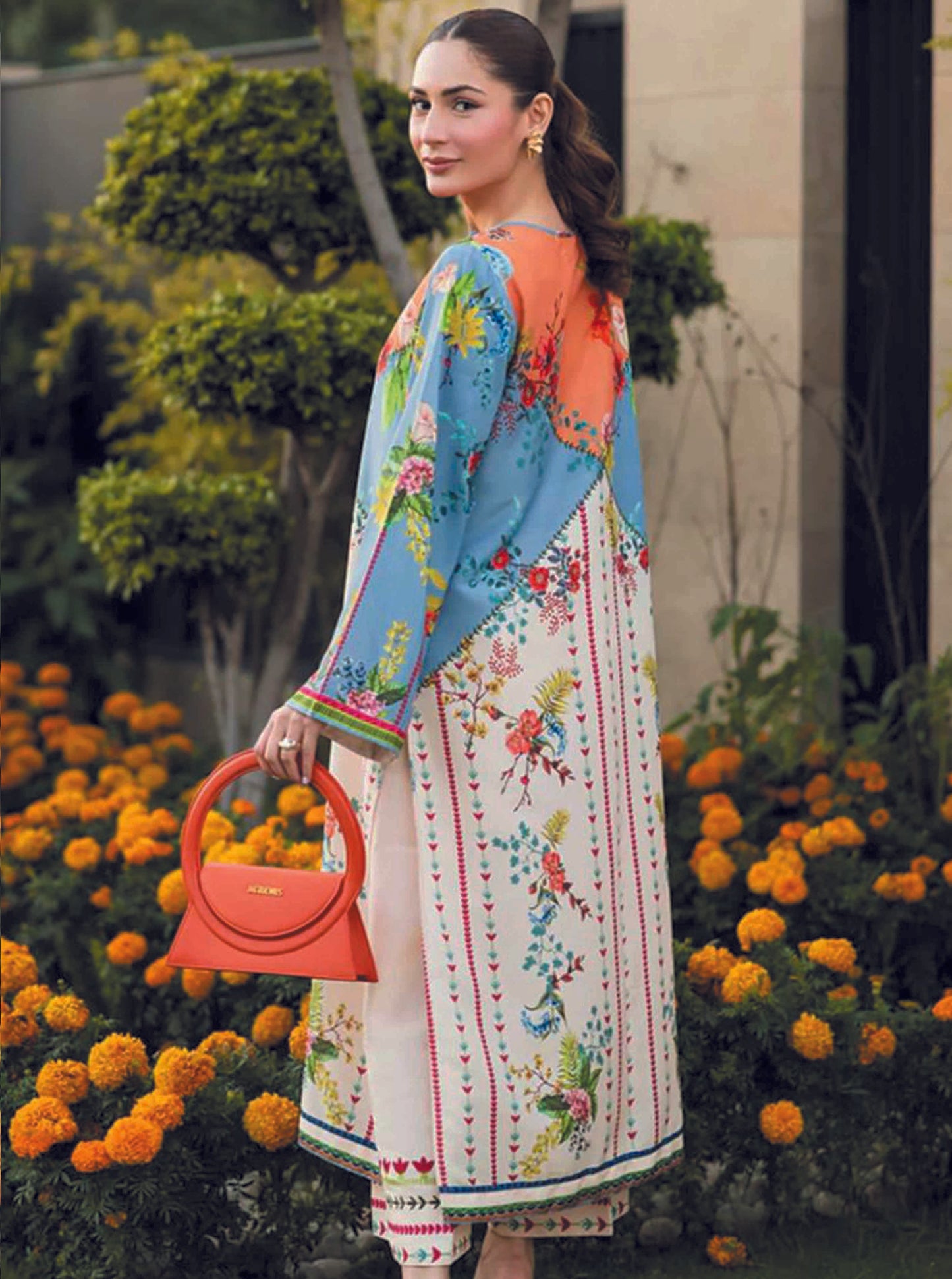 Best Selling Co-Ord Set Digital Printed Poly Lawn- Z816