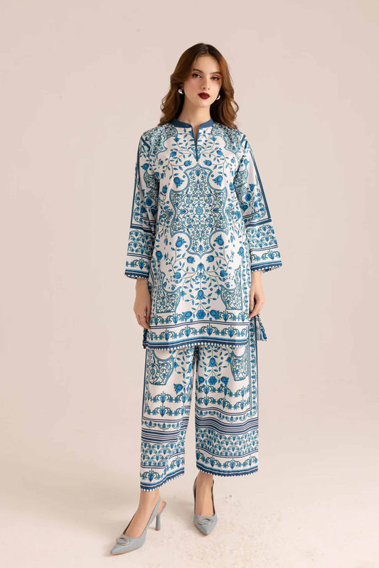 Best Selling Co-Ord Set Digital Printed Poly Lawn- Z824