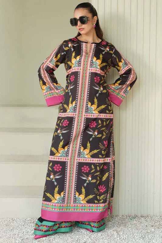 Best Selling Digital Printed Dress In Black Color 2Pcs - 826