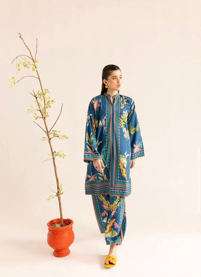 Blue CO-ORD SET Digital Printed - 807
