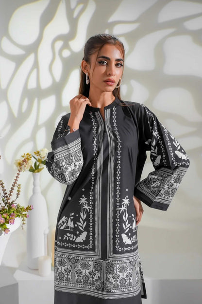 Monochrome Co-Ord Set 2Pc Digital Printed - 819
