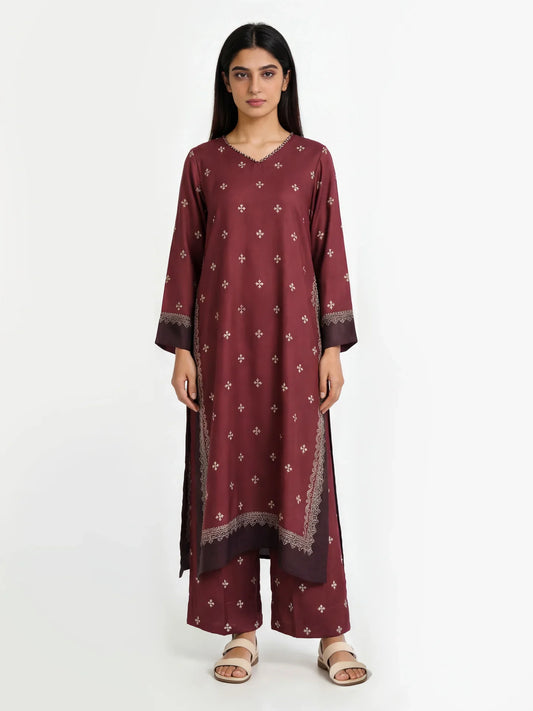 Maroon Color Bana Doria Lawn 2PC - 872