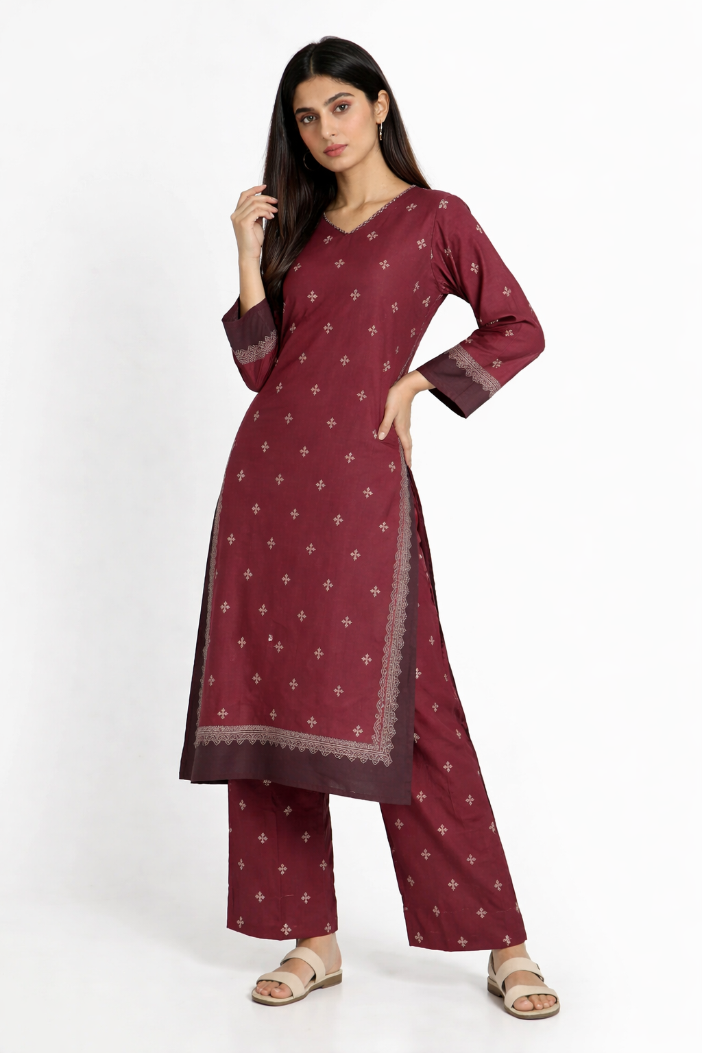 Maroon Color Bana Doria Lawn 2PC - 872