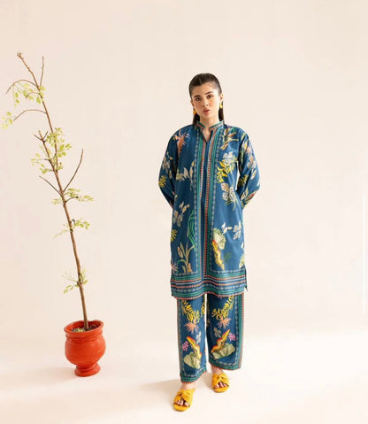 Blue CO-ORD SET Digital Printed - 807
