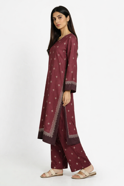 Maroon Color Bana Doria Lawn 2PC - 872